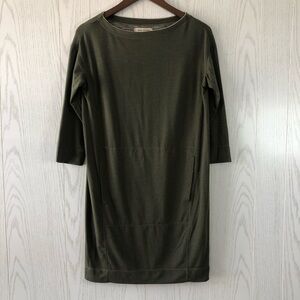 NWT Max Studio French Terry Sweatshirt Dress Army Size XS